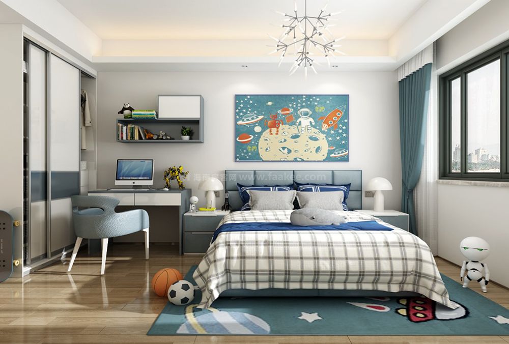 C户型儿童房效果图