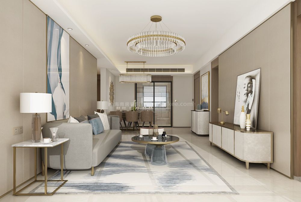 C户型客餐厅效果图