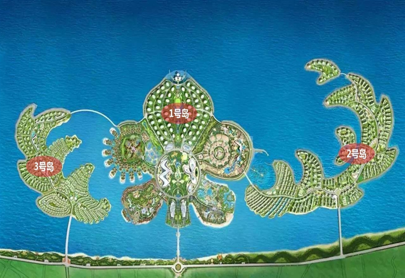 中国恒大海花岛鸟瞰图