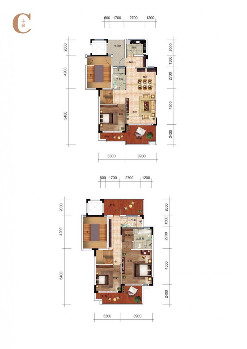 C1叠拼别墅（中叠）