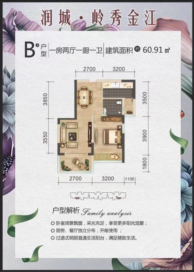 润城·岭秀金江B户型1