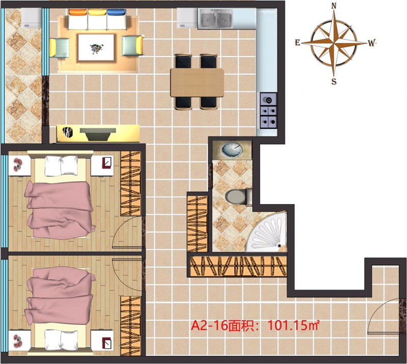 A2两房户型101.15平