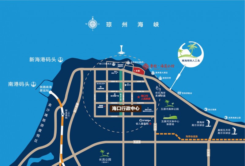 鲁能海蓝公馆区位图