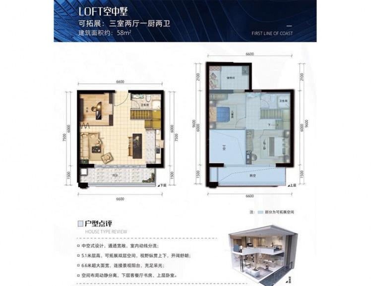 鲁能海蓝公馆LOFT空中墅