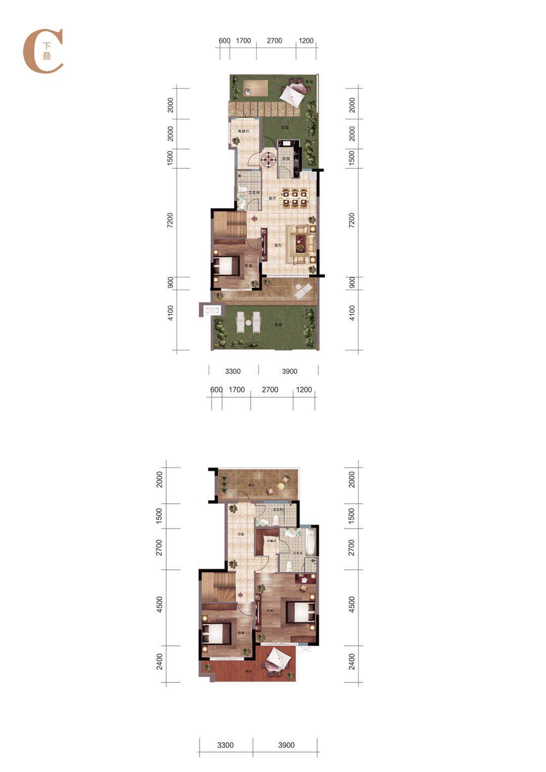 C1叠拼别墅（下叠） 