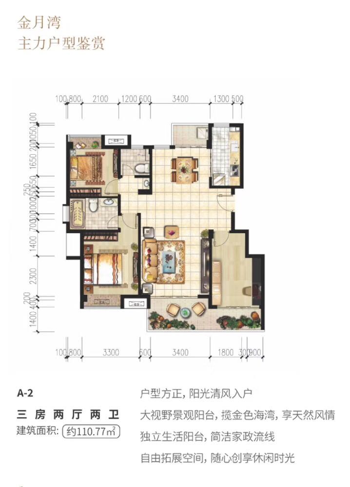 佳源&bull;金月湾A-2户型图
