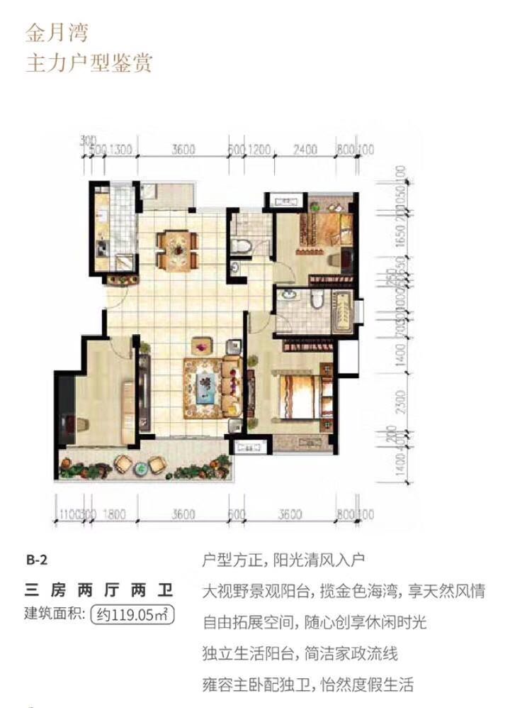 佳源&bull;金月湾B-2户型图