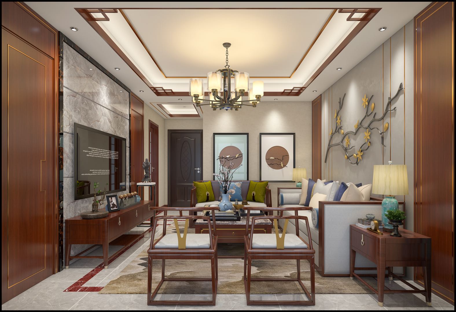 C户型新中式风格样板间