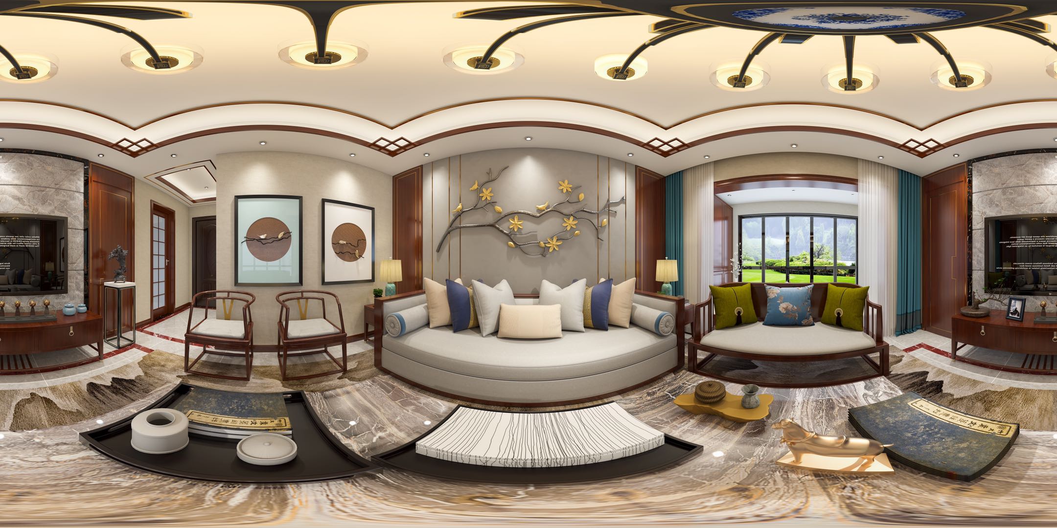 C户型新中式风格样板间