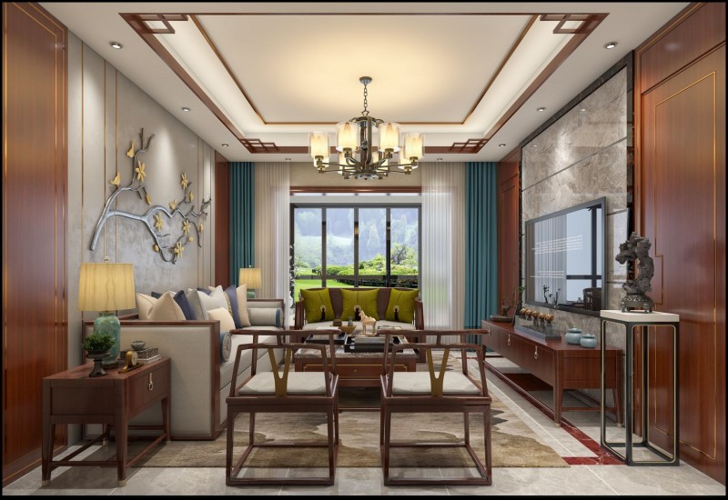 C户型新中式风格样板间6