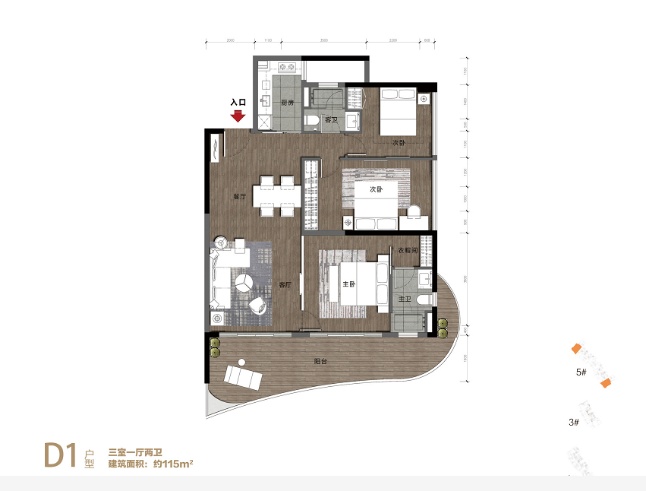 石梅湾九里D1户型