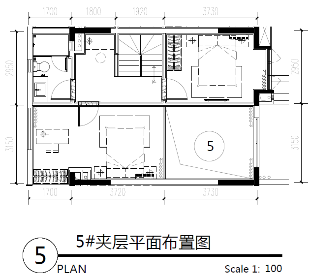 主力户型图-三房两卫3 64.08㎡