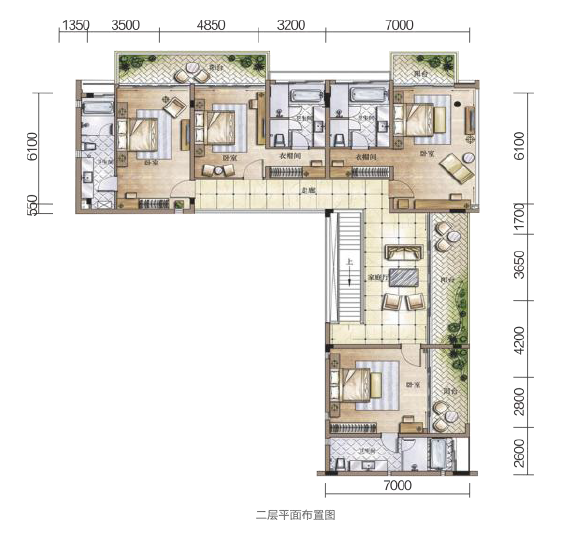 B户型:五房三厅2