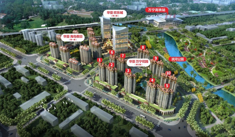 华亚万宁花园鸟瞰图