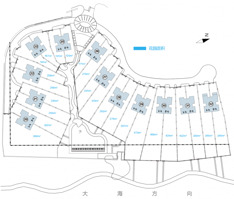 海琴墅楼栋分布图：