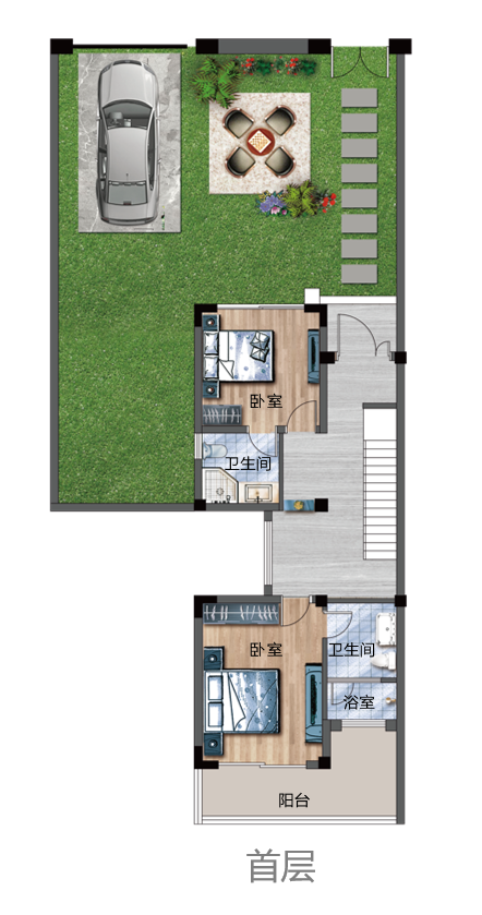 海琴墅户型鉴赏（首层）：