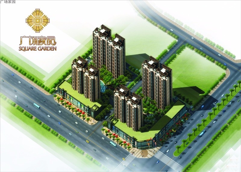 广场家园鸟瞰图 