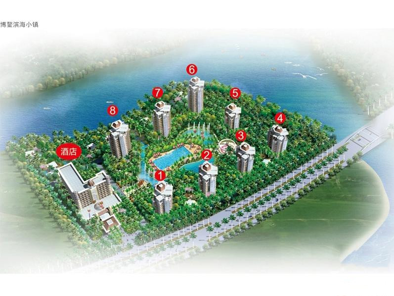 博鳌滨海小镇鸟瞰图 