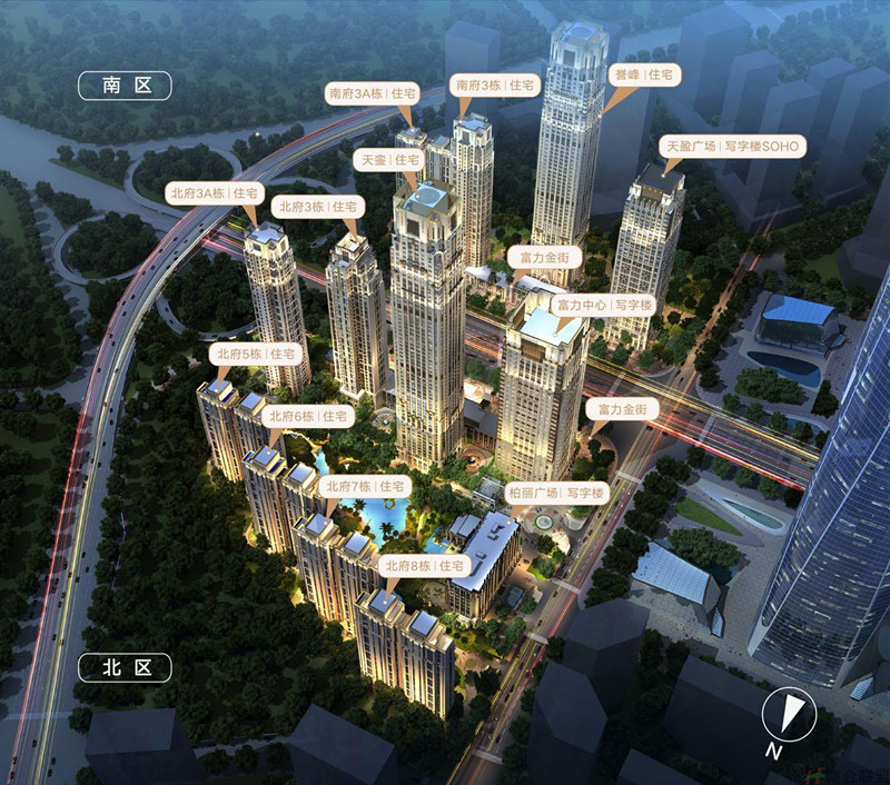 富力·首府鸟瞰图