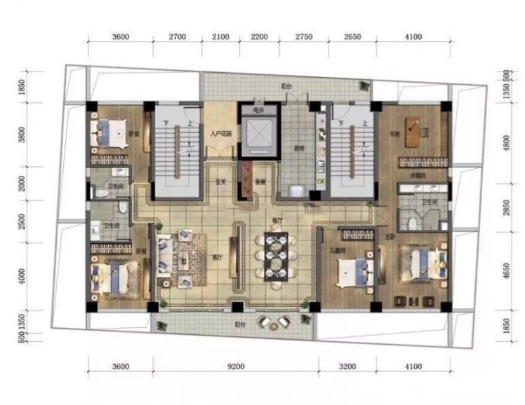 碧桂园中央半岛【大平层标准层平面图】