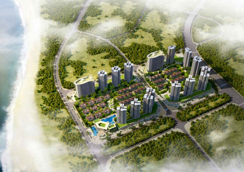 雅居乐金沙湾鸟瞰图