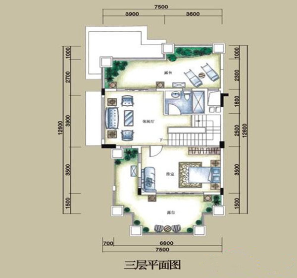 B2a户型（三层） 4室3厅4卫 建筑面 
