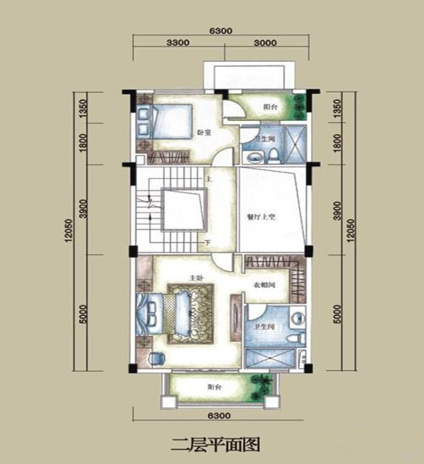 E3c户型（二层）4室2厅4卫 4室2厅 