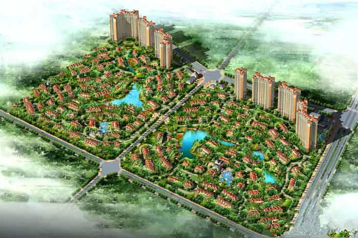 长信半岛美庐鸟瞰图