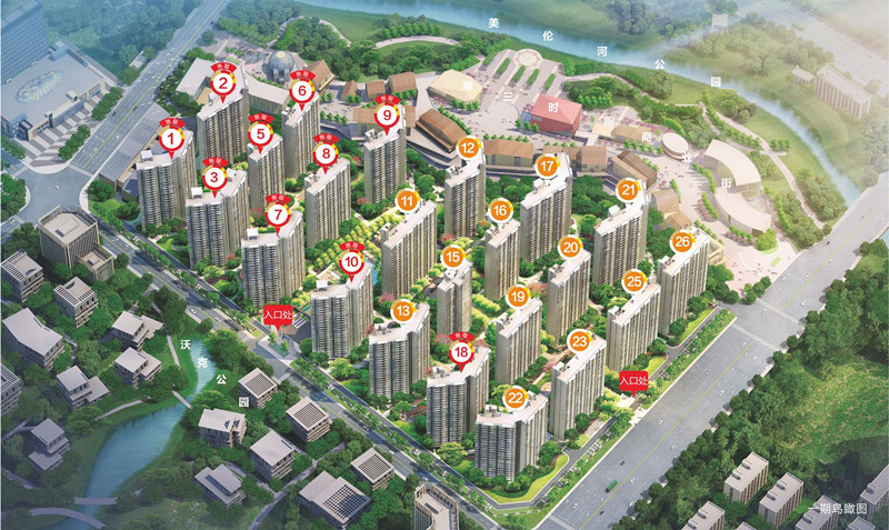 融创美伦熙语一期鸟瞰图