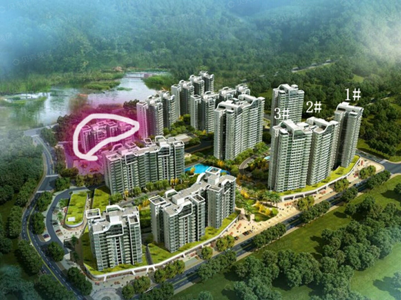 双大山湖湾鸟瞰图