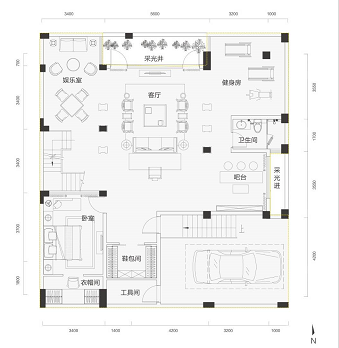 天骄 海棠湾160平别墅户型图2