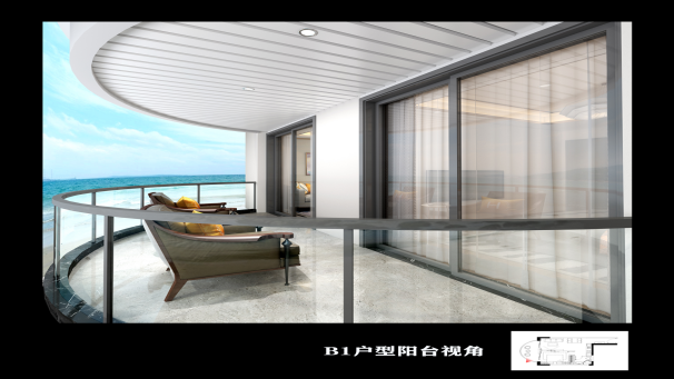 西港&middot;悦海湾B1户型阳台