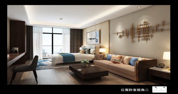 西港&middot;悦海湾公寓卧室