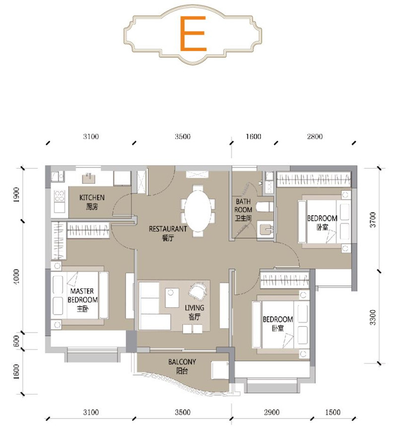 合景汀澜海岸E户型 