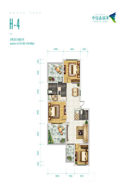 3室2厅2卫 116.06㎡（建面） 