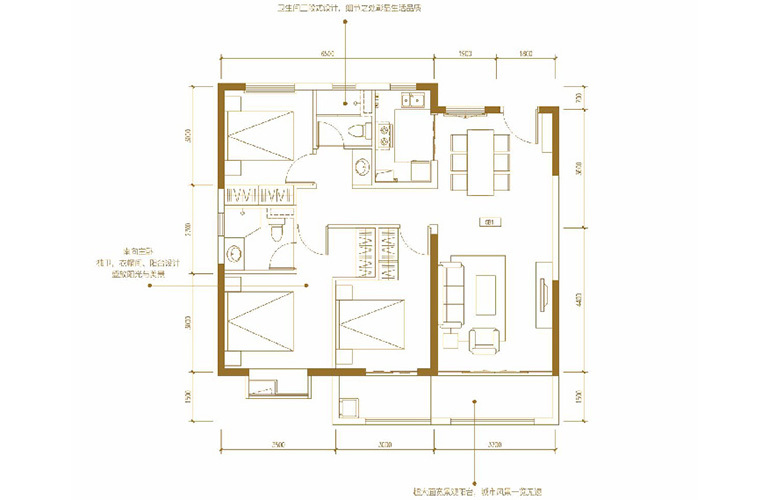 云谷小镇D1户型 3室2厅2卫1厨 11