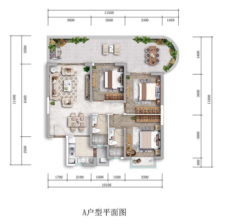 天幕云邸 3居 建面116㎡
