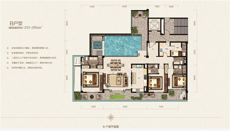 亚龙湾壹号B户型星空院墅 
