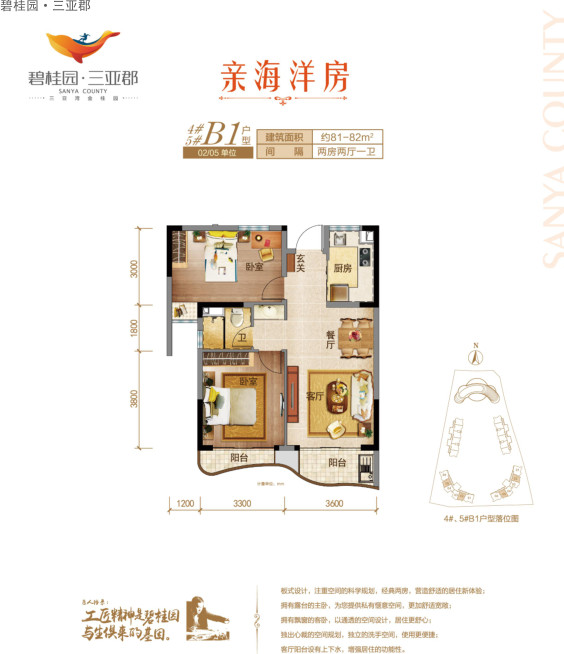 碧桂园三亚郡4、5号楼B1户型