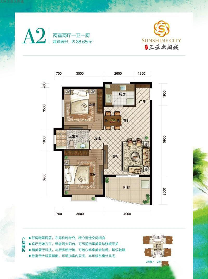 保利崖州湾A2户型 