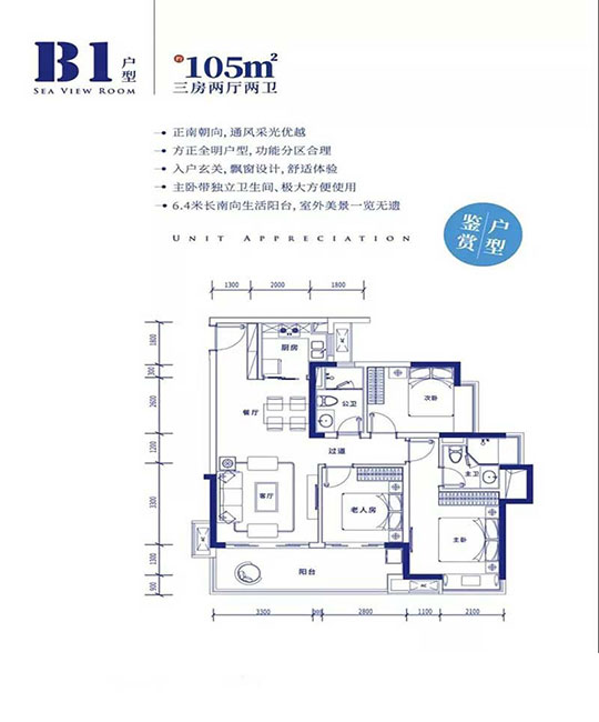 保利浅海B1户型 