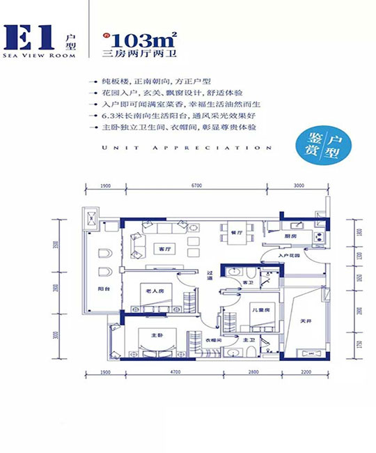 保利浅海E1户型 