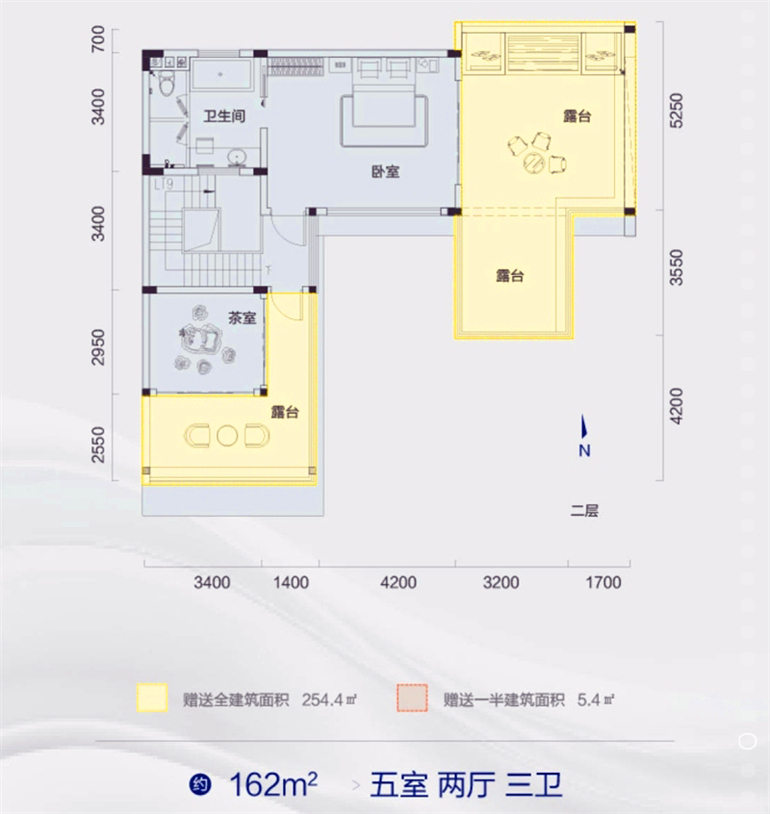 天骄海棠湾别墅户型（三层） 五室两厅三卫 