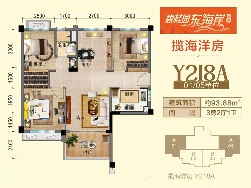 碧桂园东海岸Y218A户型