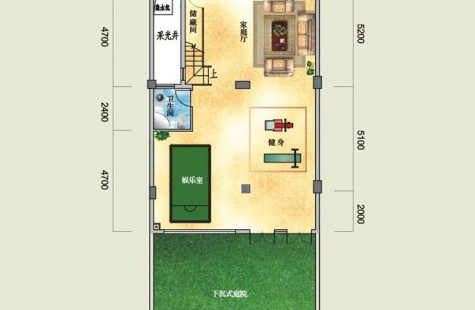 鸿洲江山云庭别墅T2户型（首层） 