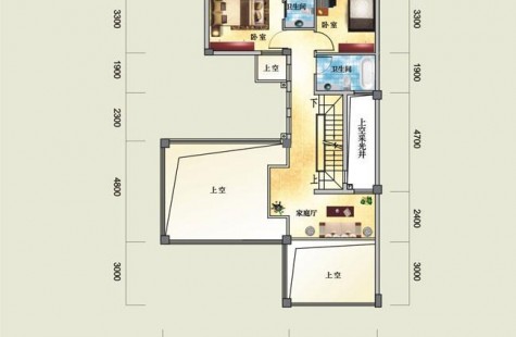 鸿洲江山云庭别墅T1户型（二层） 
