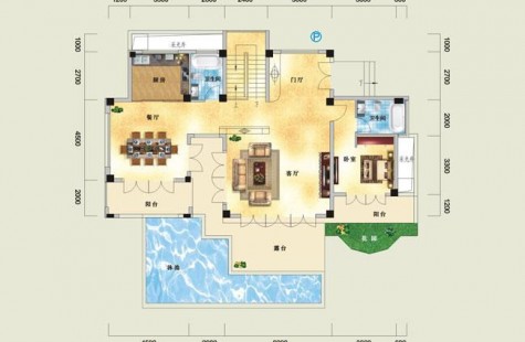 鸿洲江山云庭别墅D4户型（一层） 