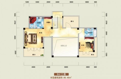 鸿洲江山云庭别墅D4户型（二层） 