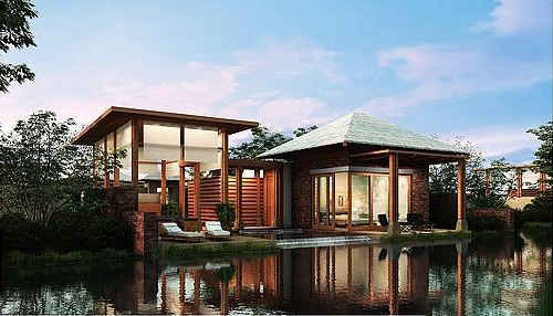 鸿洲江山花悦溪泰式别墅效果图