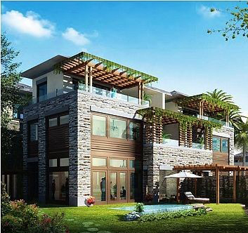 鸿洲江山云岸双拼别墅效果图